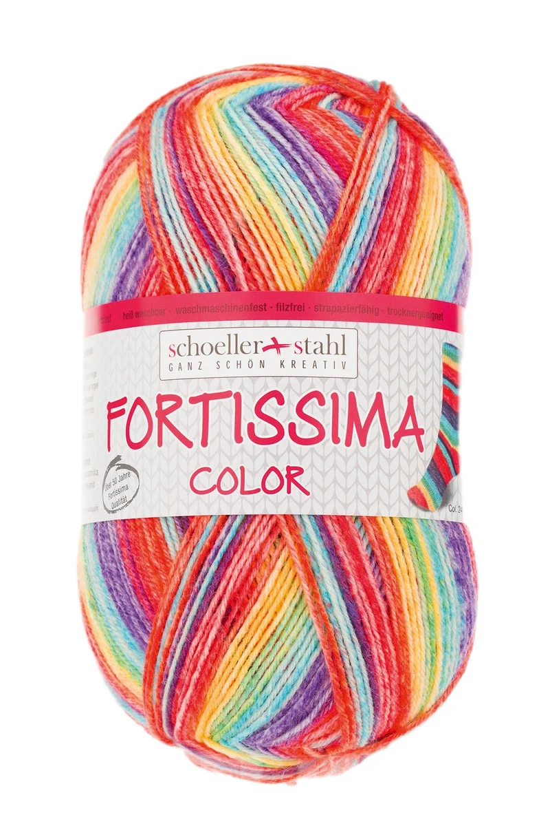 Fortissima bunte 4-fach Sockenwolle | Farbe 2498 - MANGO