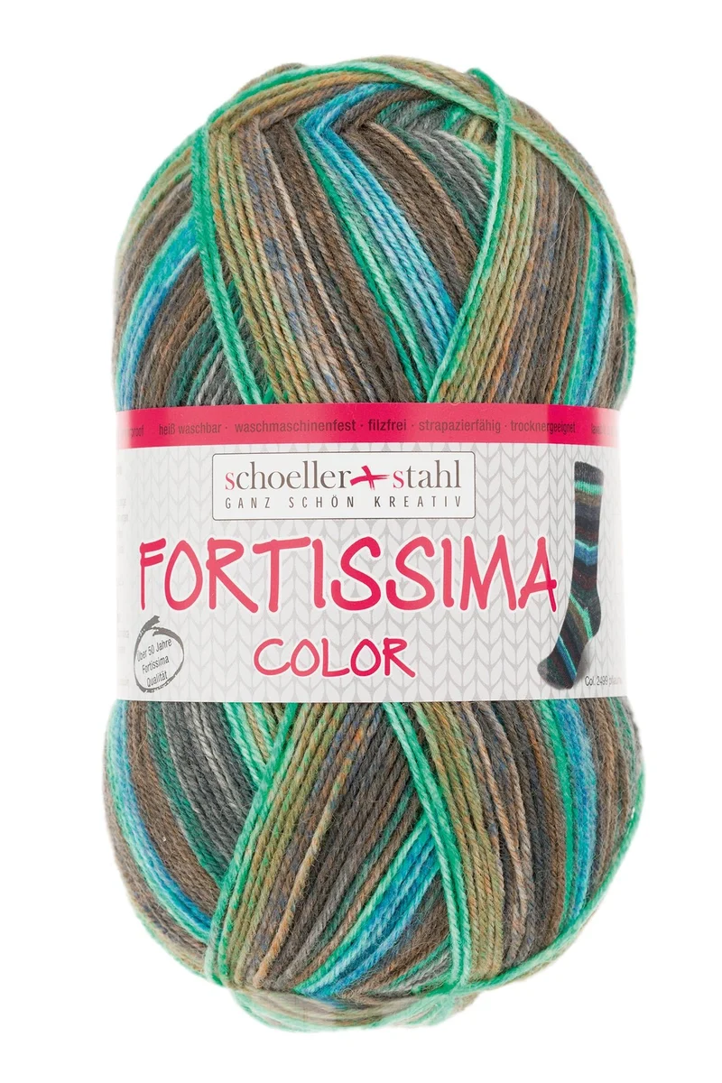 Fortissima bunte 4-fach Sockenwolle | Farbe 2499 - PFLAUME