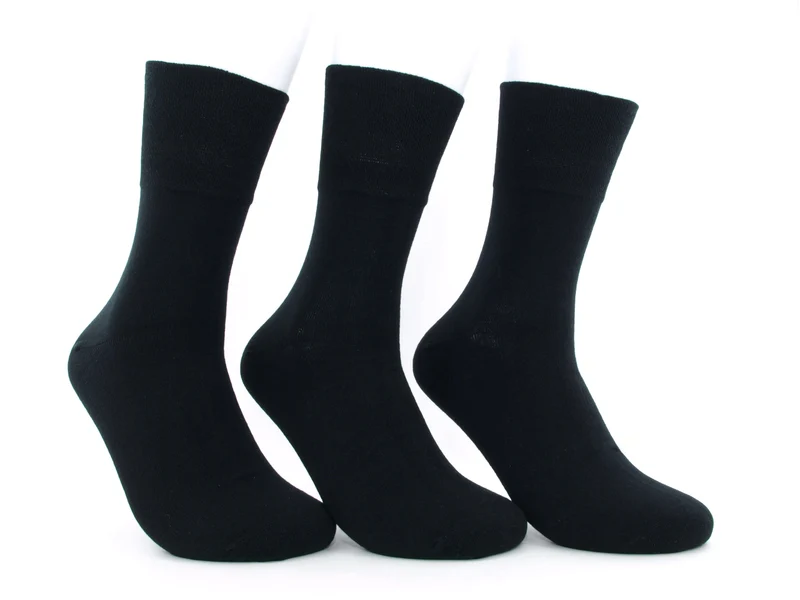 3 Paar Herren Diabetikersocken 97 % Baumwolle schwarz