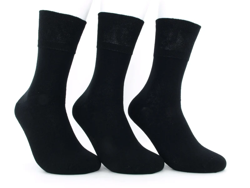 3 Paar Damen Diabetikersocken 97 % Baumwolle schwarz