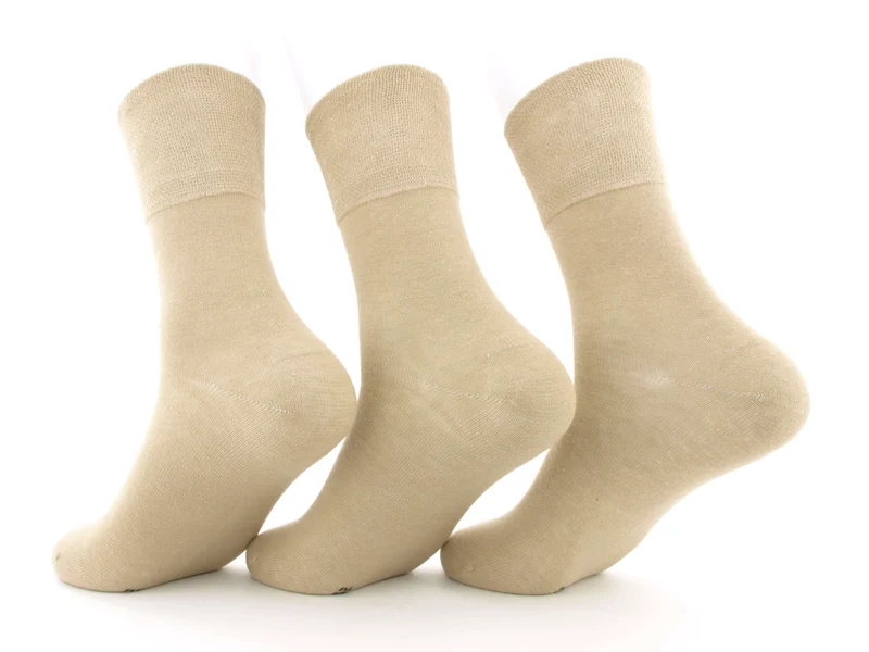 3 Paar Damen Diabetikersocken 97 % Baumwolle beige
