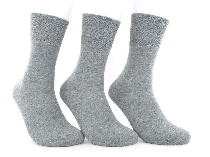 3 Paar Damen Diabetikersocken 97 % Baumwolle grau