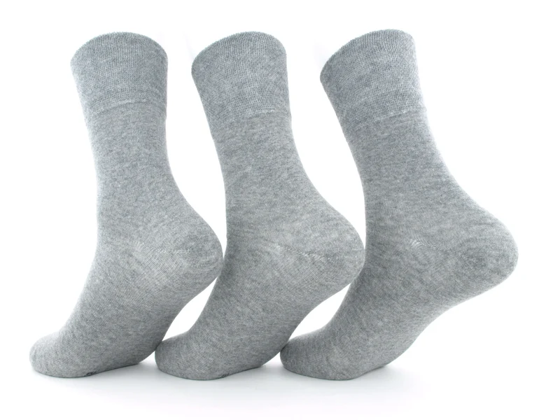 3 Paar Damen Diabetikersocken 97 % Baumwolle grau