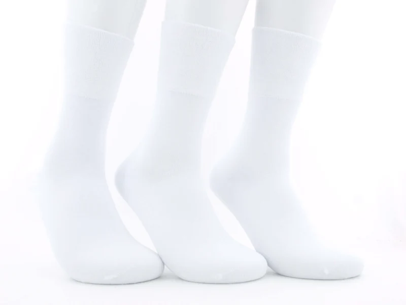 3 Paar Damen Diabetikersocken 97 % Baumwolle weiß