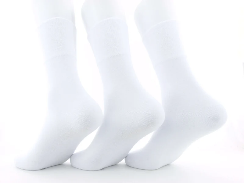 3 Paar Damen Diabetikersocken 97 % Baumwolle weiß