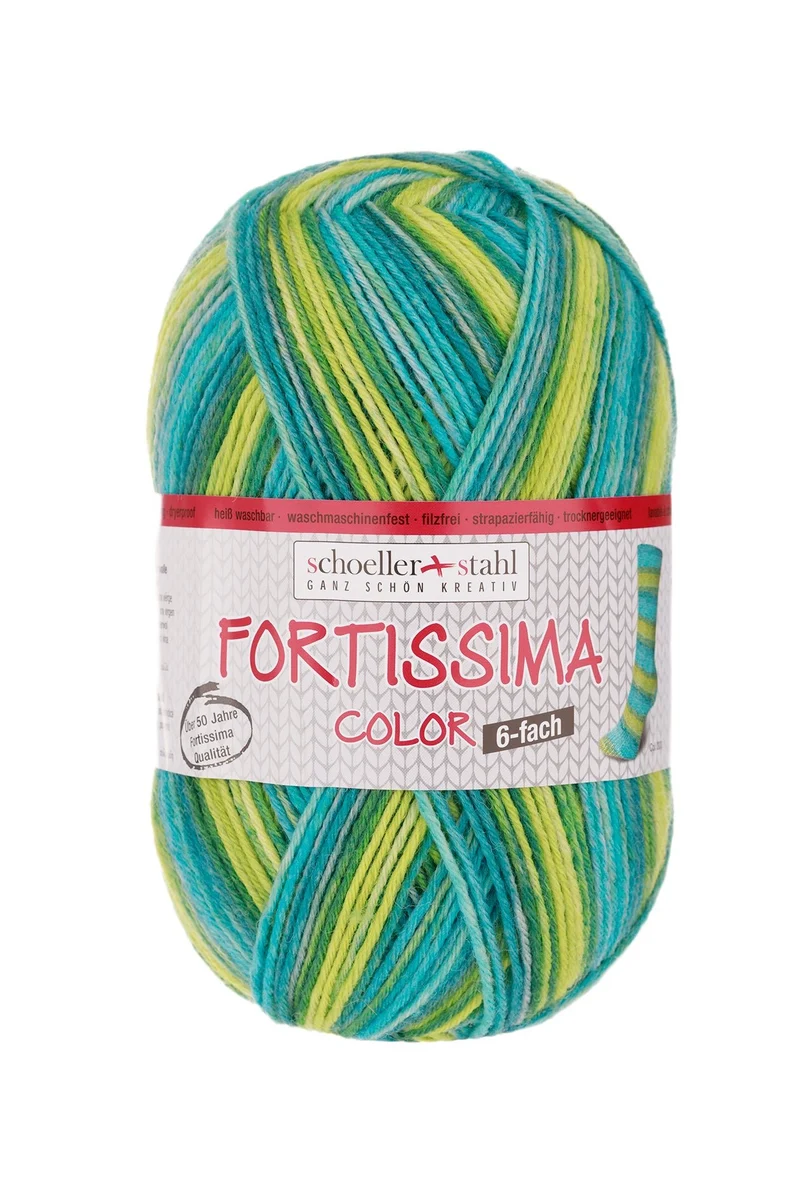 Fortissima 6-fach bunte Sockenwolle 150g | Farbe 200 - LIBELLE
