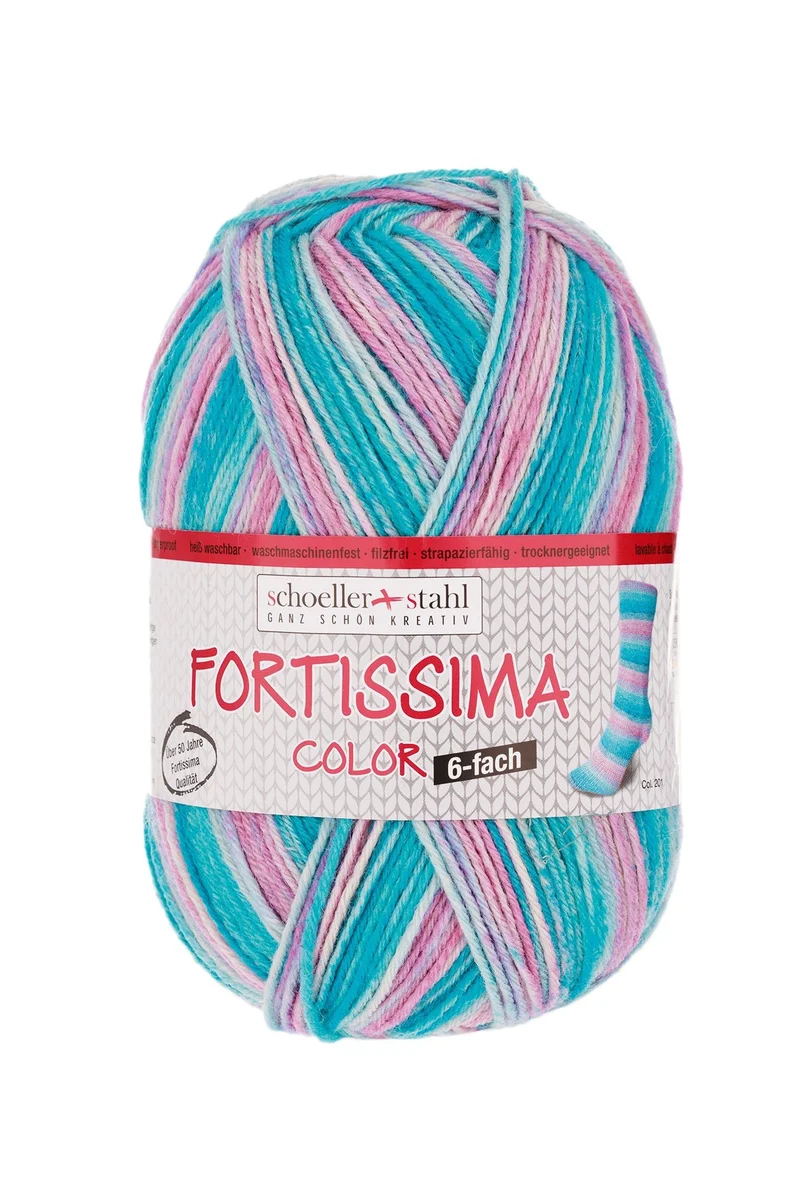 Fortissima 6-fach bunte Sockenwolle 150g | Farbe 201 - IRIS
