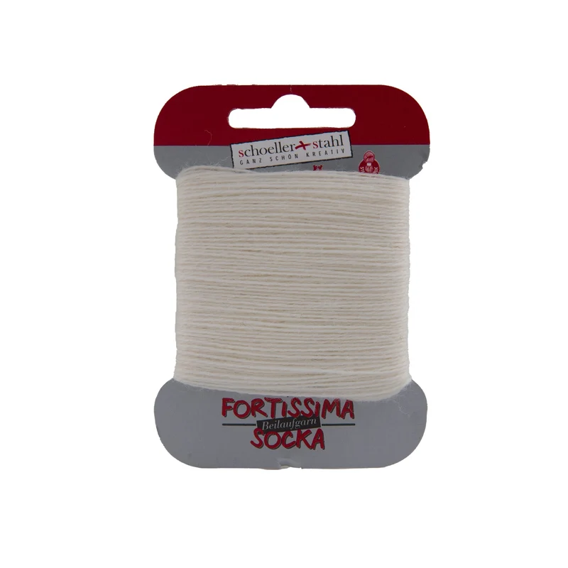 Fortissima Socken-Beilaufgarn 40m/5g | Farbe 1001 - WOLLWEISS