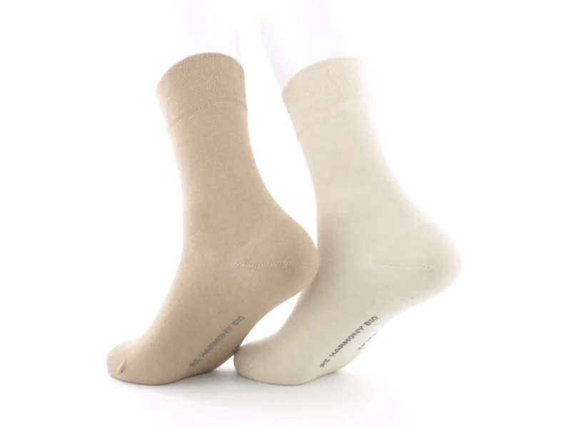 2 Paar 98 % Baumwollsocken Beigetöne