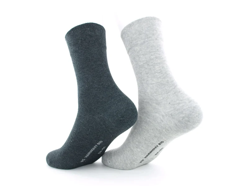 2 Paar 98 % Baumwollsocken Grautöne