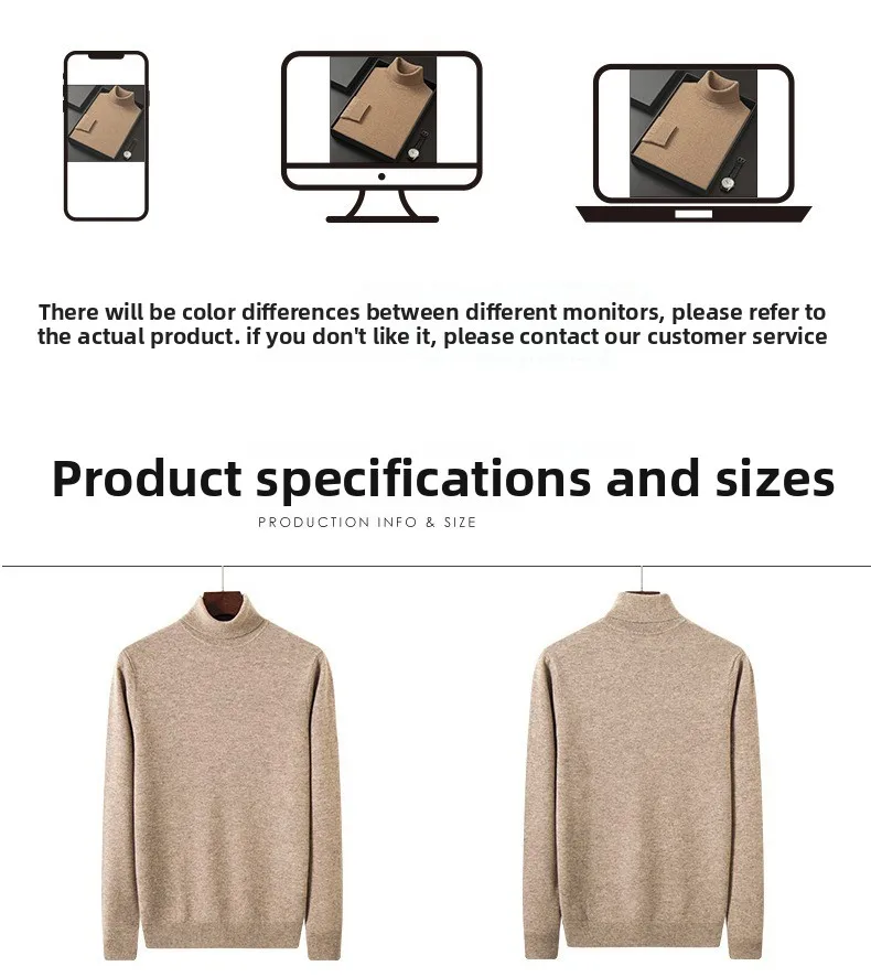 Herren Rollkragen Pullover Sweatshirt Leichter Pulli Sweater Shirt Langarmshirt