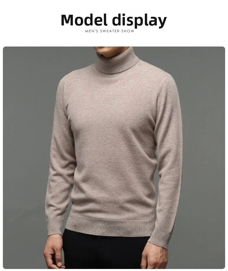 Herren Rollkragen Pullover Sweatshirt Leichter Pulli Sweater Shirt Langarmshirt