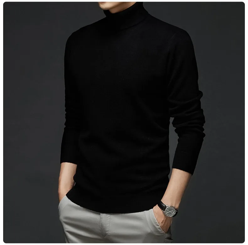 Herren Rollkragen Pullover Sweatshirt Leichter Pulli Sweater Shirt Langarmshirt