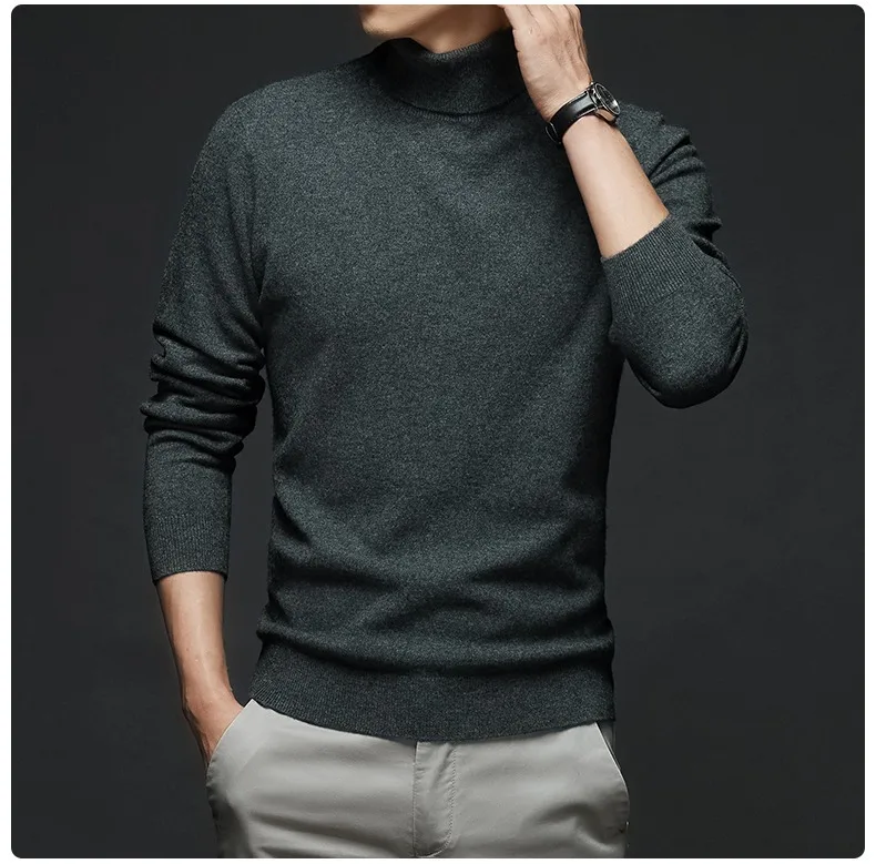 Herren Rollkragen Pullover Sweatshirt Leichter Pulli Sweater Shirt Langarmshirt