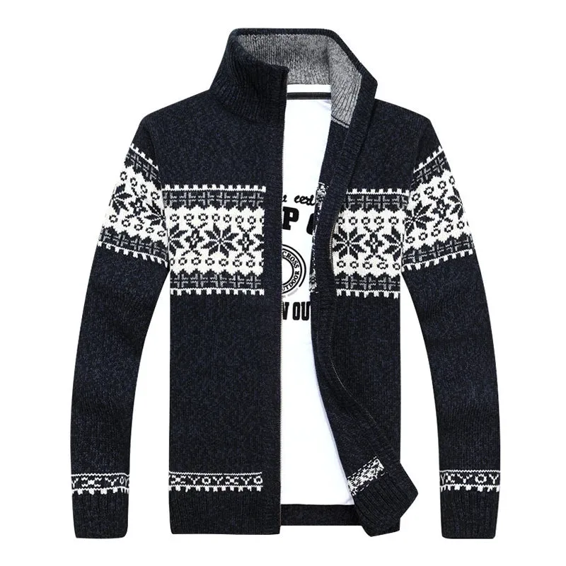 Herren Herbst Jacke Übergangsjacke Warme Sweatjacke Zipper Sweater Strickjacke
