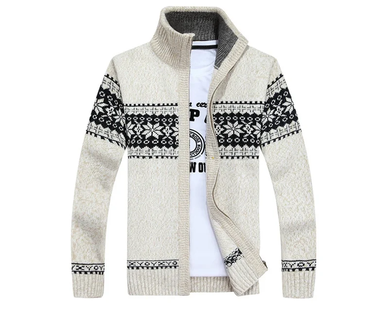 Herren Herbst Jacke Übergangsjacke Warme Sweatjacke Zipper Sweater Strickjacke