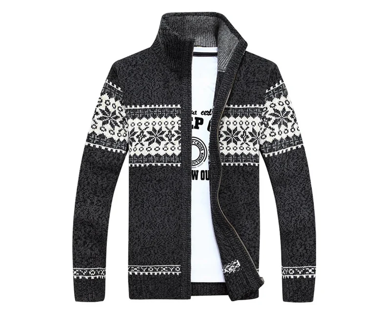Herren Herbst Jacke Übergangsjacke Warme Sweatjacke Zipper Sweater Strickjacke