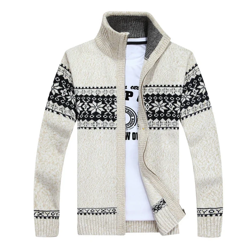 Herren Herbst Jacke Übergangsjacke Warme Sweatjacke Zipper Sweater Strickjacke