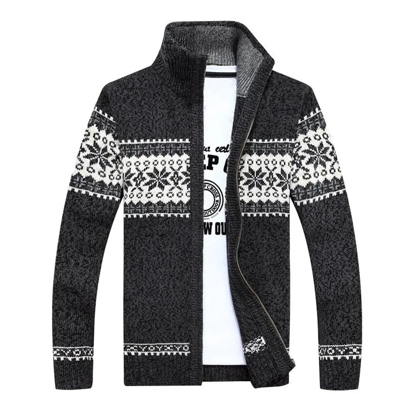 Herren Herbst Jacke Übergangsjacke Warme Sweatjacke Zipper Sweater Strickjacke