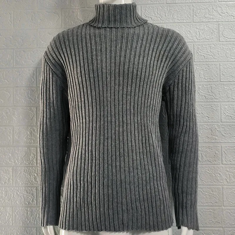 Herren Rollkragen Pullover Sweatshirt Pulli Zipper Sweater Shirt Langarmshirt