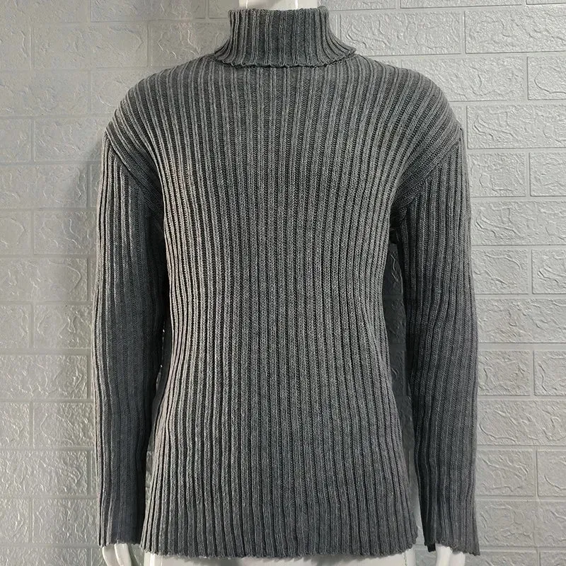 Herren Rollkragen Pullover Sweatshirt Pulli Zipper Sweater Shirt Langarmshirt