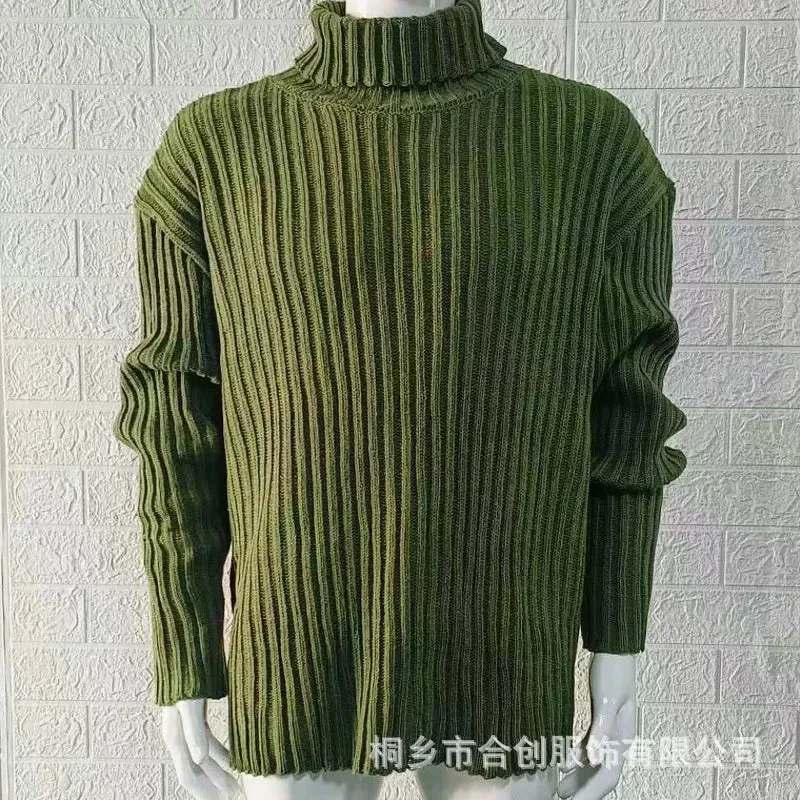Herren Rollkragen Pullover Sweatshirt Pulli Zipper Sweater Shirt Langarmshirt