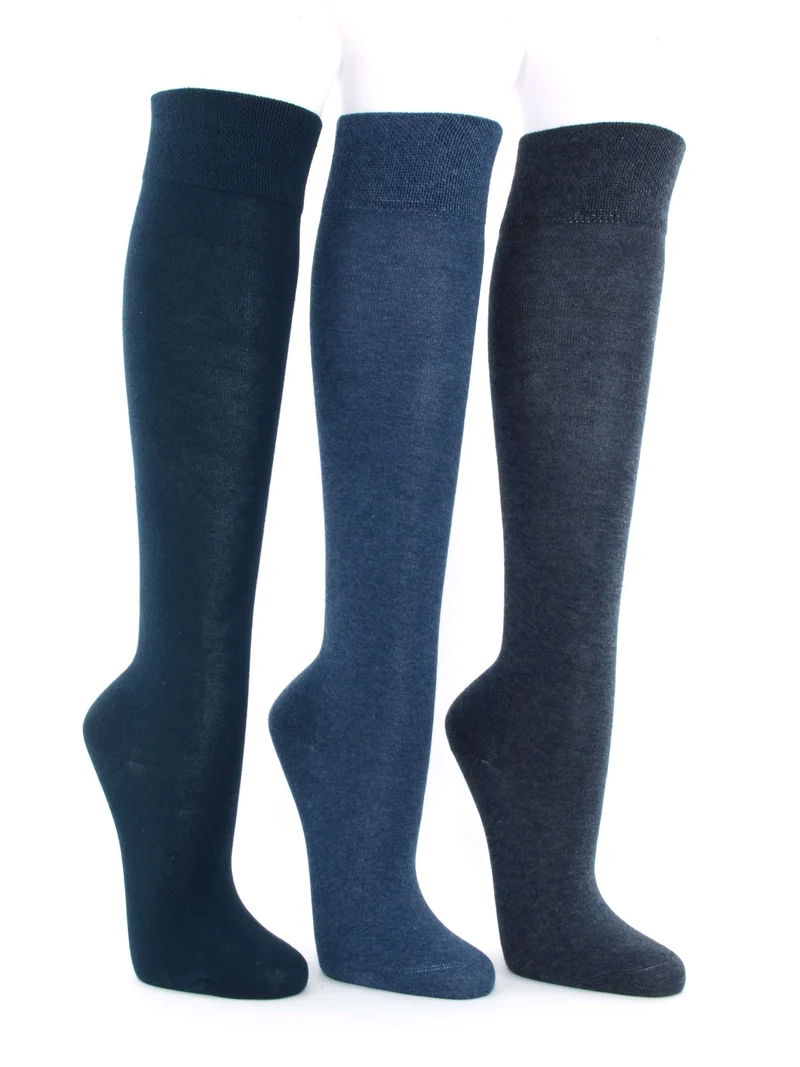 3 Paar Kniestrümpfe Damen jeans