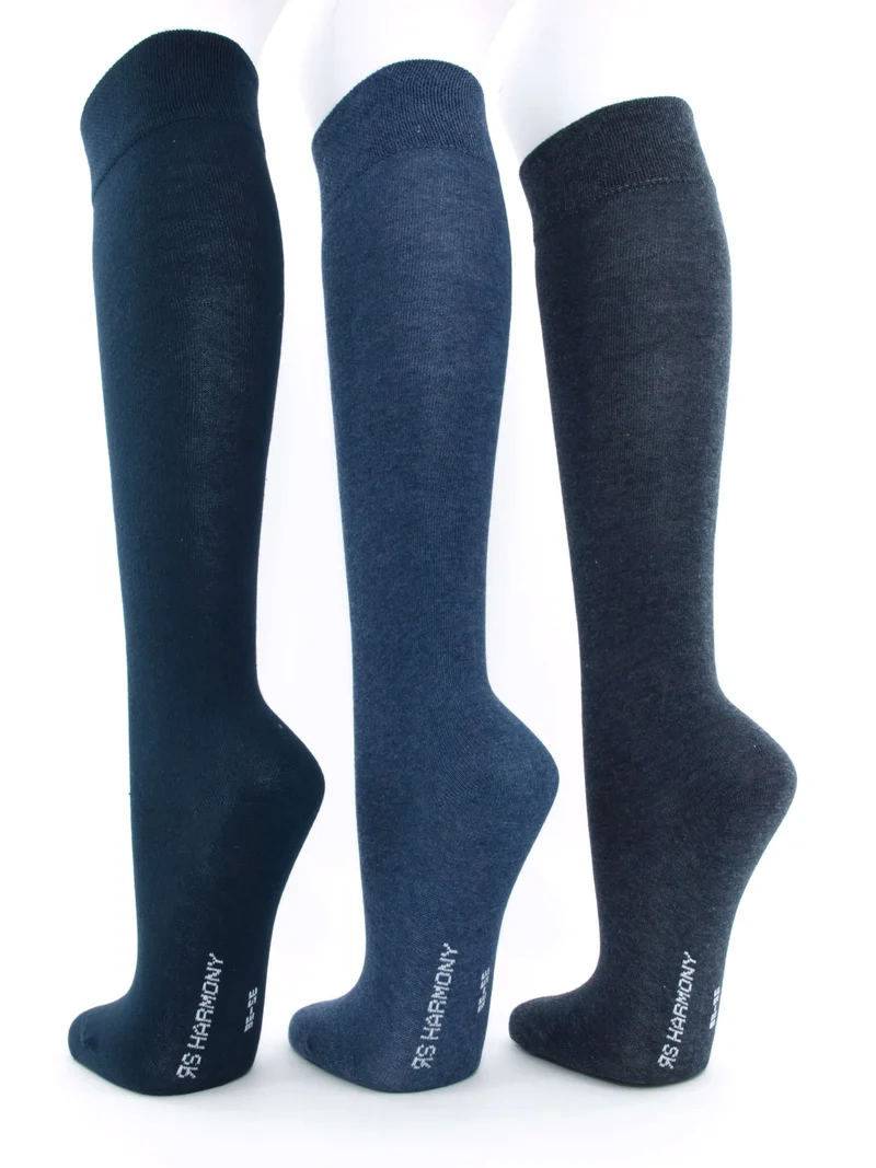3 Paar Kniestrümpfe Damen jeans