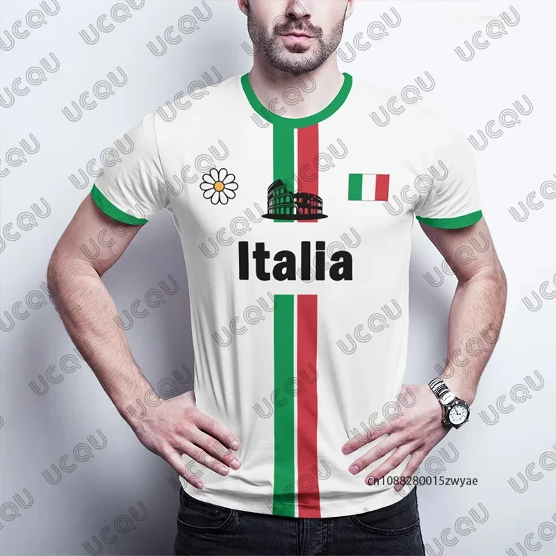 T-Shirt Uomo Manica Corta Italia Tops Maglietta Camicia Maglia Italy