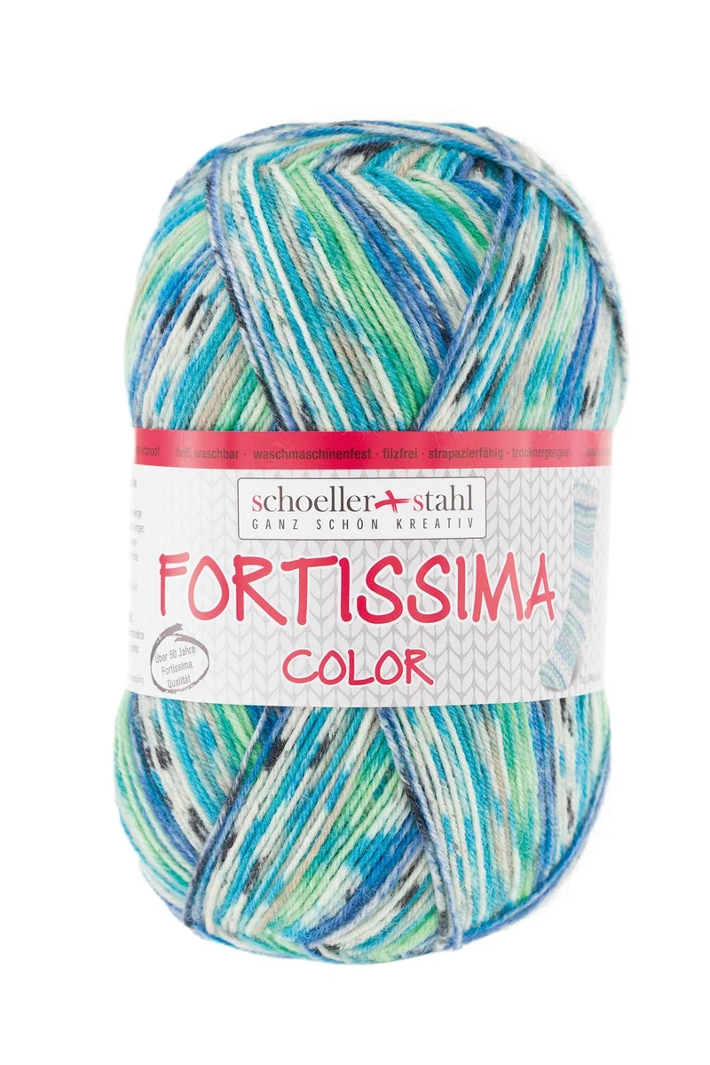 Fortissima bunte 4-fach Sockenwolle | Farbe 2489 - ATOLL