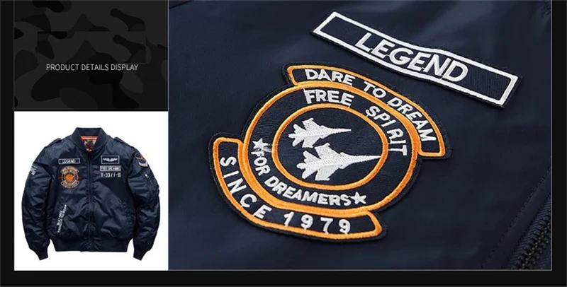 MA-1 Bomber Jacke Fliegerjacke Baseball Pilotenjacke Baseballjacke Air Force