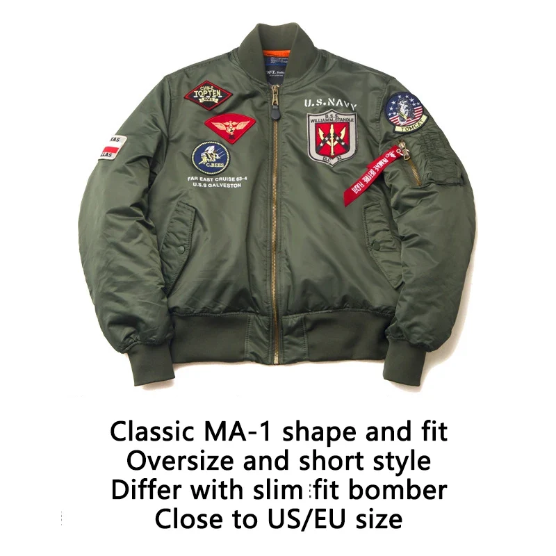 MA-1 Bomber Jacke Fliegerjacke Baseball Pilotenjacke Baseballjacke Top Gun
