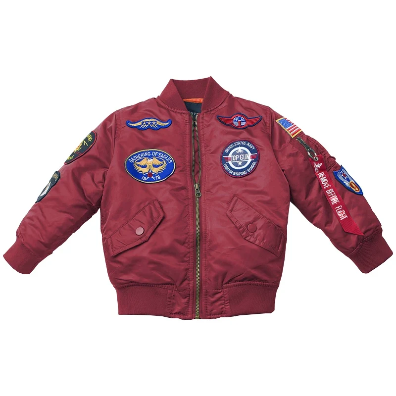 Jungen Mädchen Kinder US Army Ma-1 Bomber Jacke Fliegerjacke Pilotenjacke