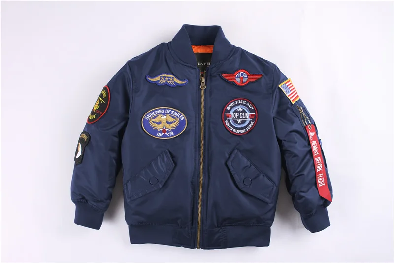 Jungen Mädchen Kinder US Army Ma-1 Bomber Jacke Fliegerjacke Pilotenjacke