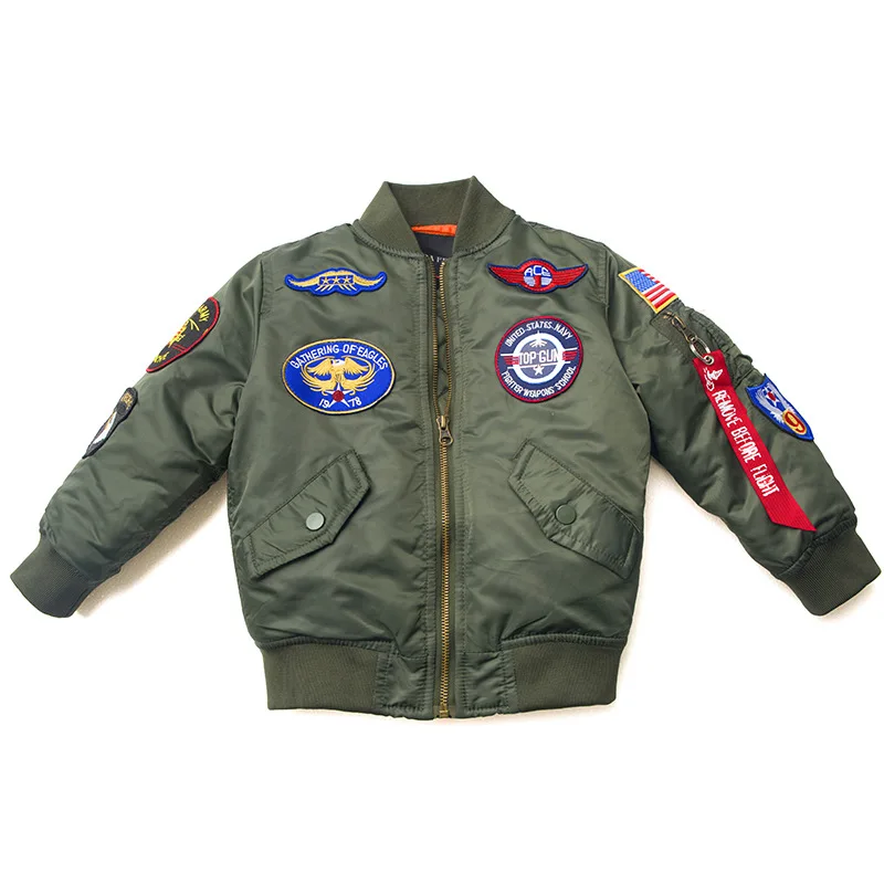 Jungen Mädchen Kinder US Army Ma-1 Bomber Jacke Fliegerjacke Pilotenjacke