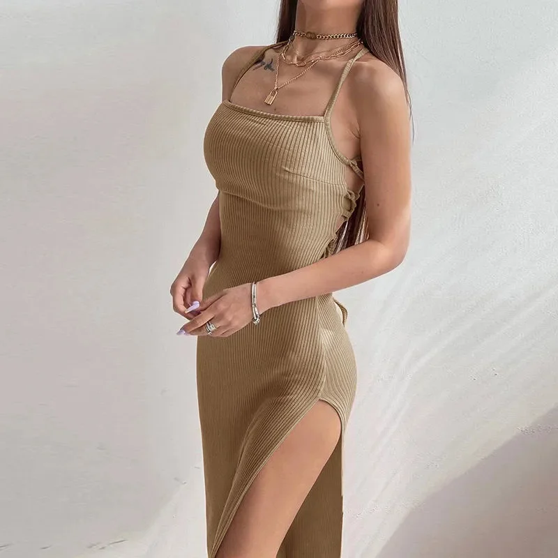 Frauen Kleid rückenfreies figurbetontes Partykleid Minikleid Bodycon Abendkleid