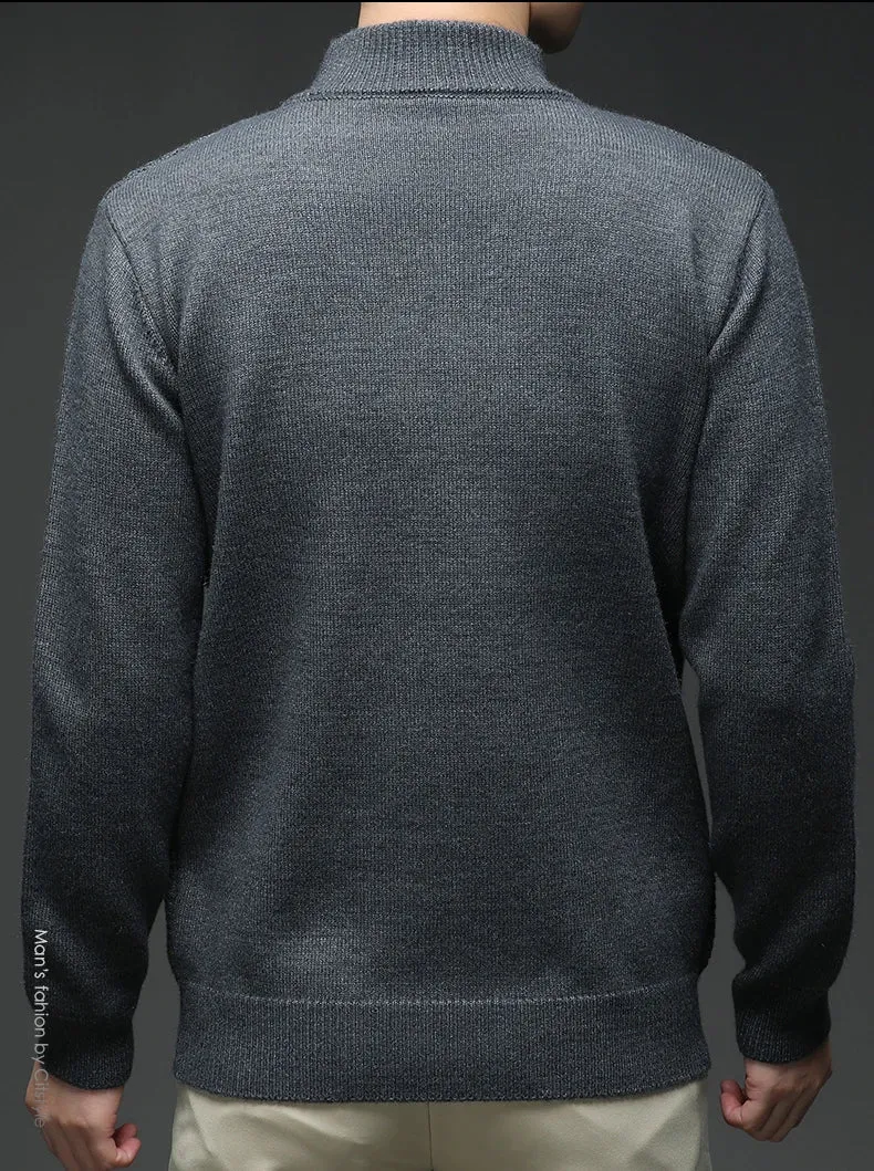 Herren Pullover Sweatshirt Troyer Pulli Sweater Stehkragen Zipper Langarmpulli