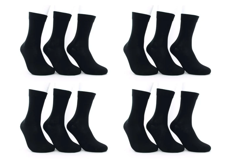 12 Paar Herren Diabetikersocken venenfreundlich schwarz