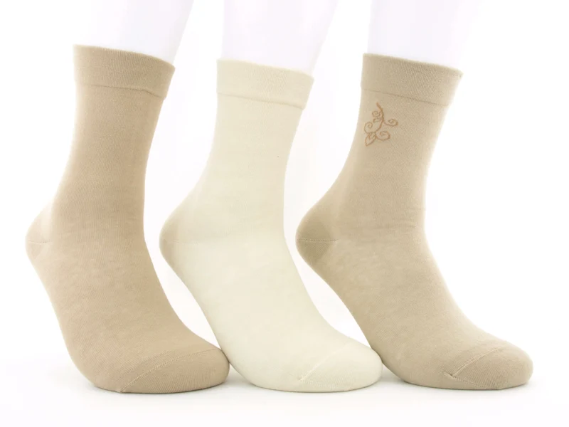 3 Paar Damen Diabetikersocken venenfreundlich Beigetöne