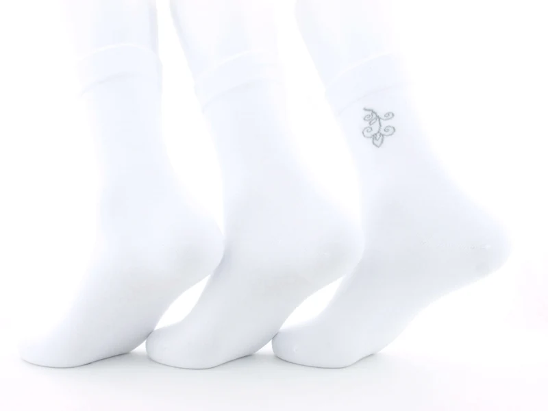 3 Paar Damen Diabetikersocken venenfreundlich weiß
