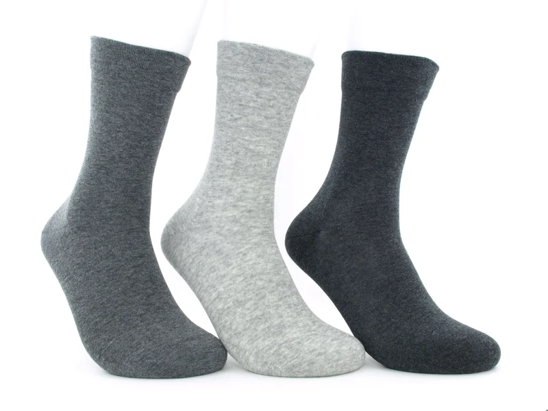 3 Paar Herren Diabetikersocken venenfreundlich Grautöne