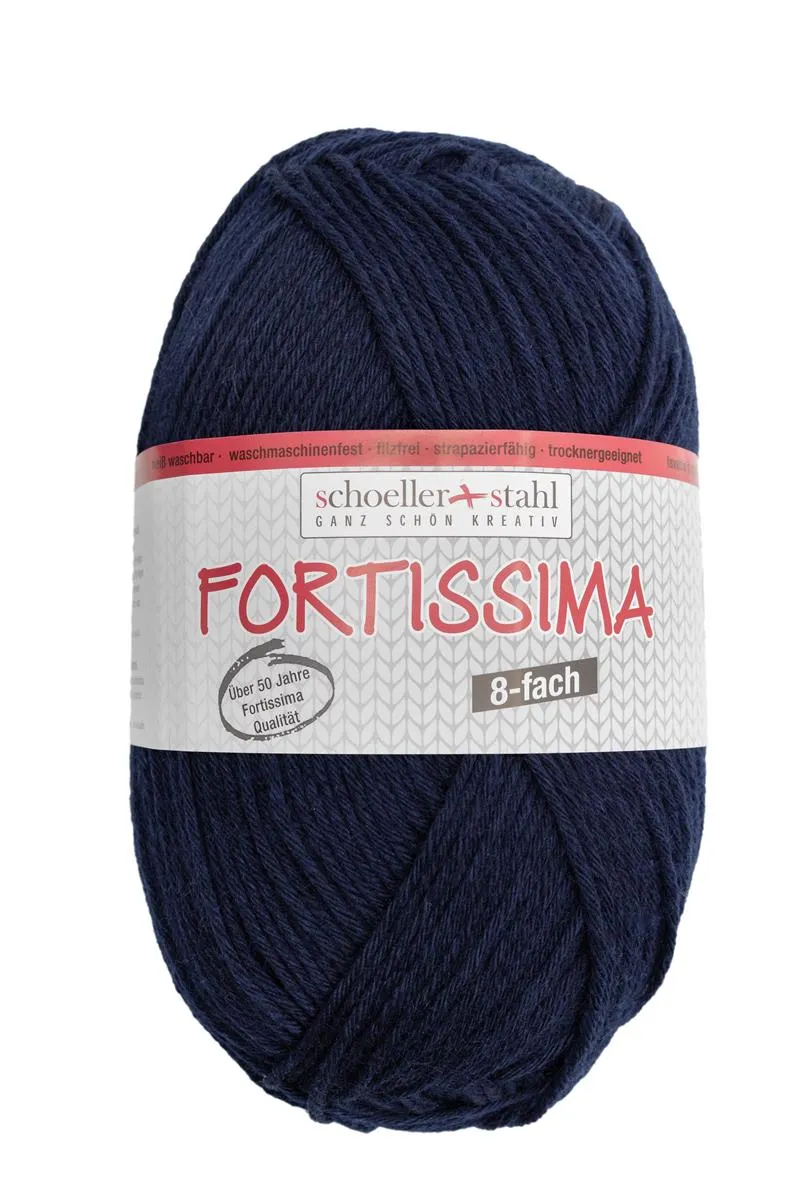 Fortissima 8-fach Sockenwolle 150g | Farbe 8040 - NACHTBLAU