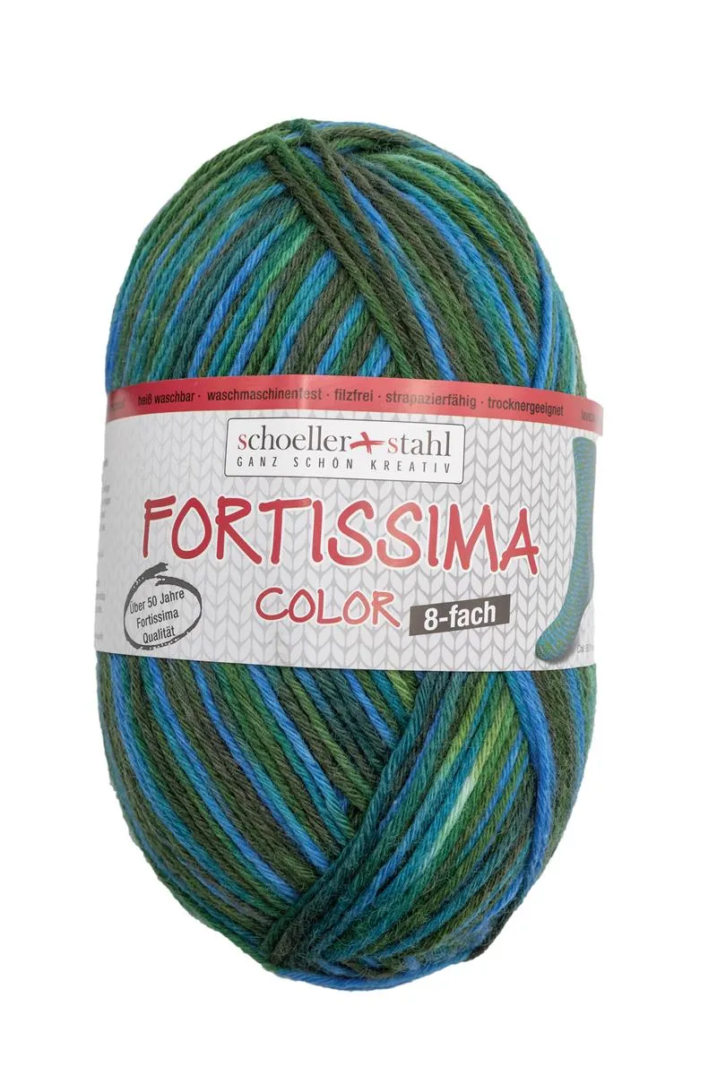 Fortissima 8-fach bunte Sockenwolle 150g | Farbe 801 - WALD