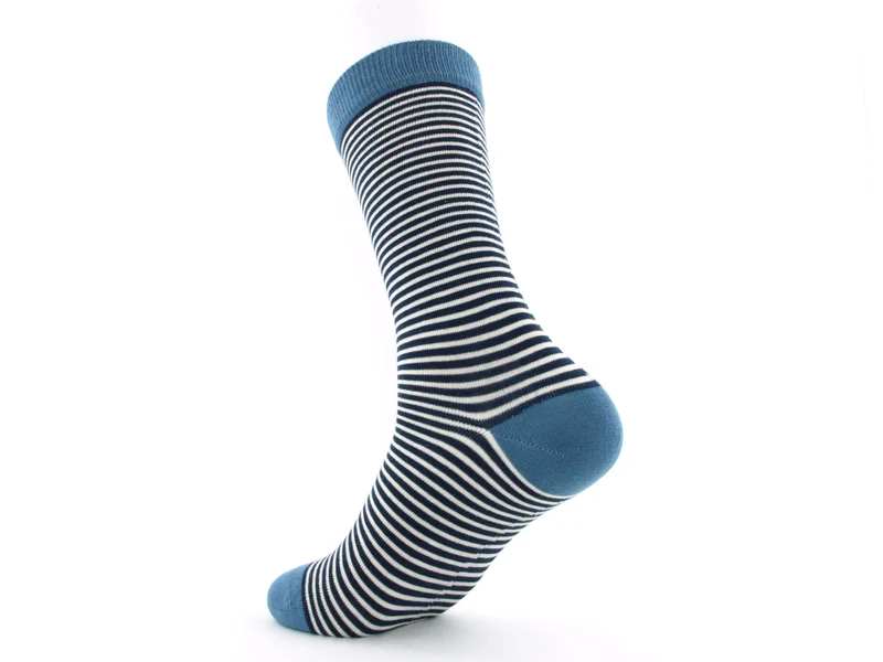 1 Paar Bio-Baumwolle Socken Ringel jeans