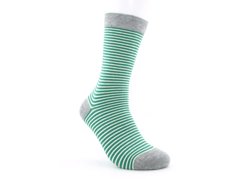 1 Paar Bio-Baumwolle Socken Ringel grün