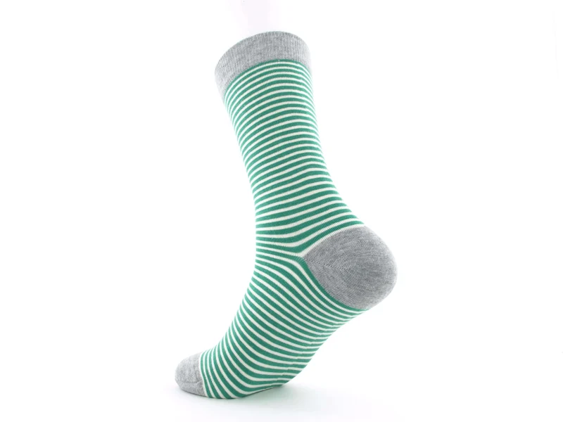 1 Paar Bio-Baumwolle Socken Ringel grün