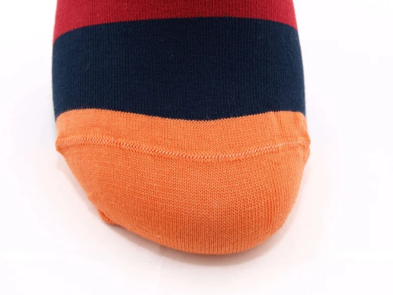 1 Paar Bio-Baumwolle Socken Streifen orange