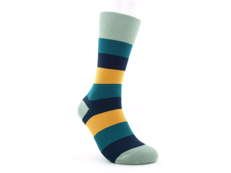 1 Paar Bio-Baumwolle Socken Streifen petrol