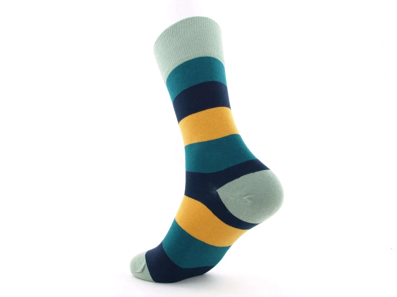 1 Paar Bio-Baumwolle Socken Streifen petrol
