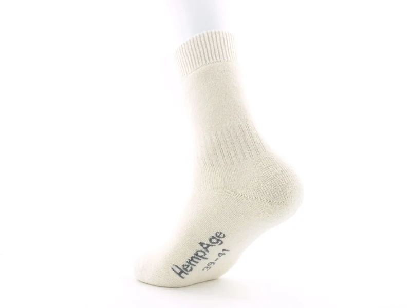 1 Paar Hanfsocken Vollfrottee weiß